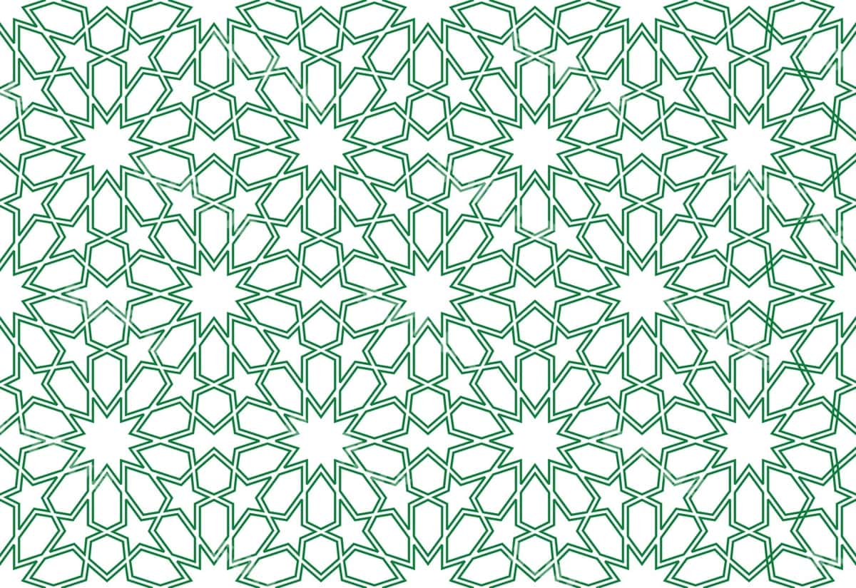 Geometrik yulduz naqshli yashil | Geometric star pattern green 1