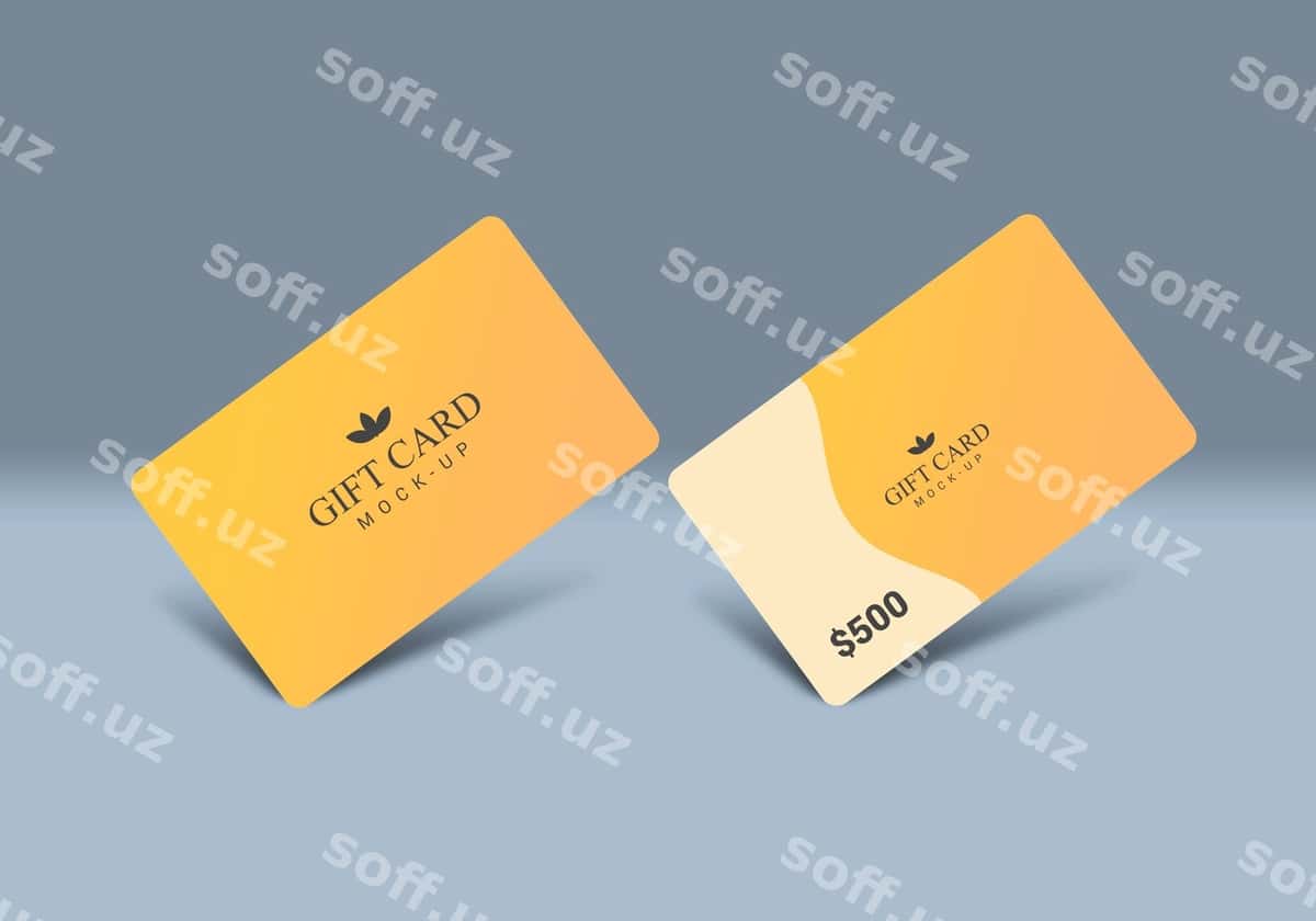Sovg'a kartasi maketi dizayni | Gift card mockup design 1