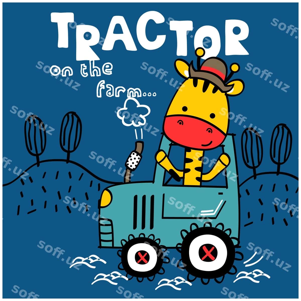 Jiraf traktor kulgili hayvon multfilmi | Giraffe tractor funny animal cartoon 1
