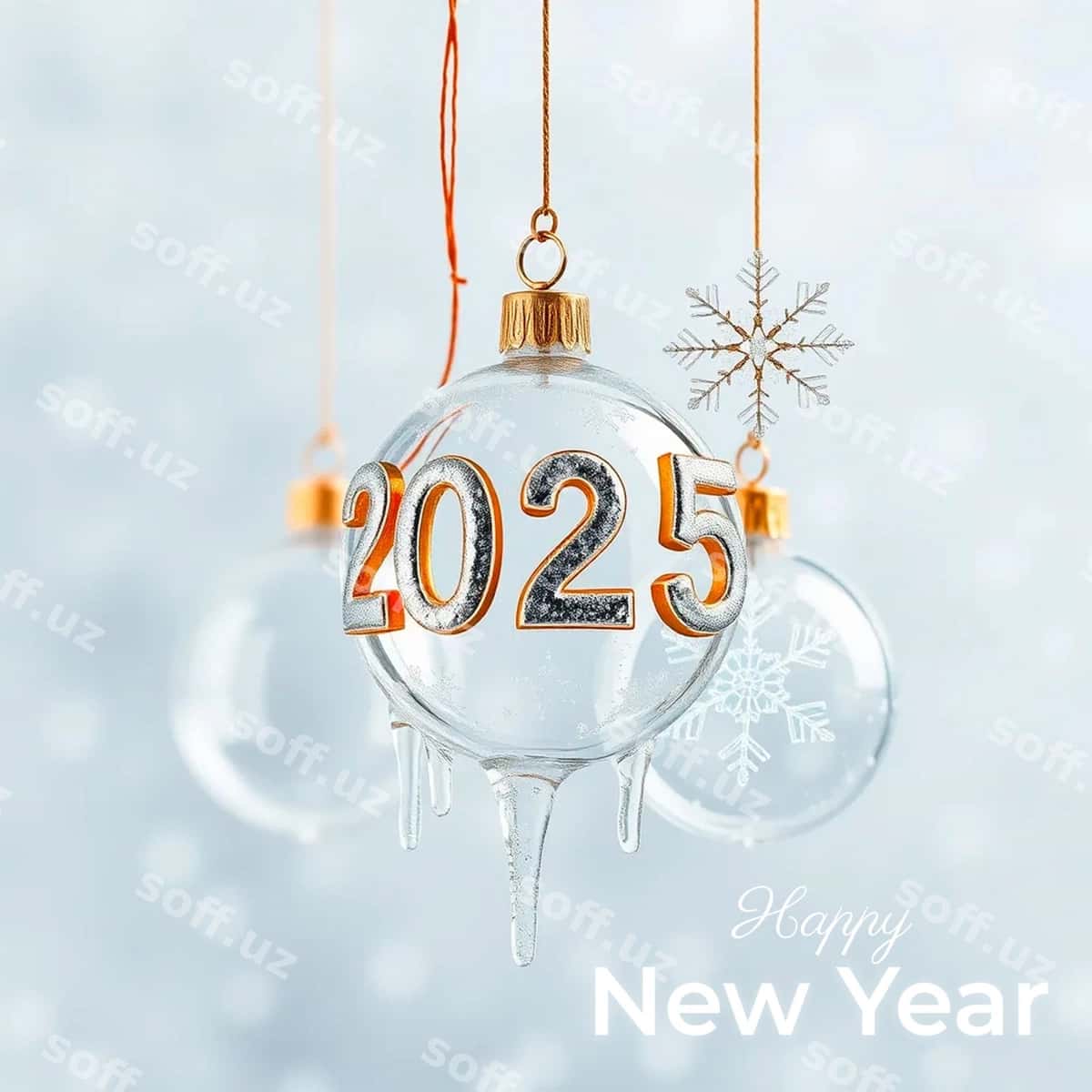 Shisha bezatmasi qor bobosi bilan | Glass ornament with snowflake it 1