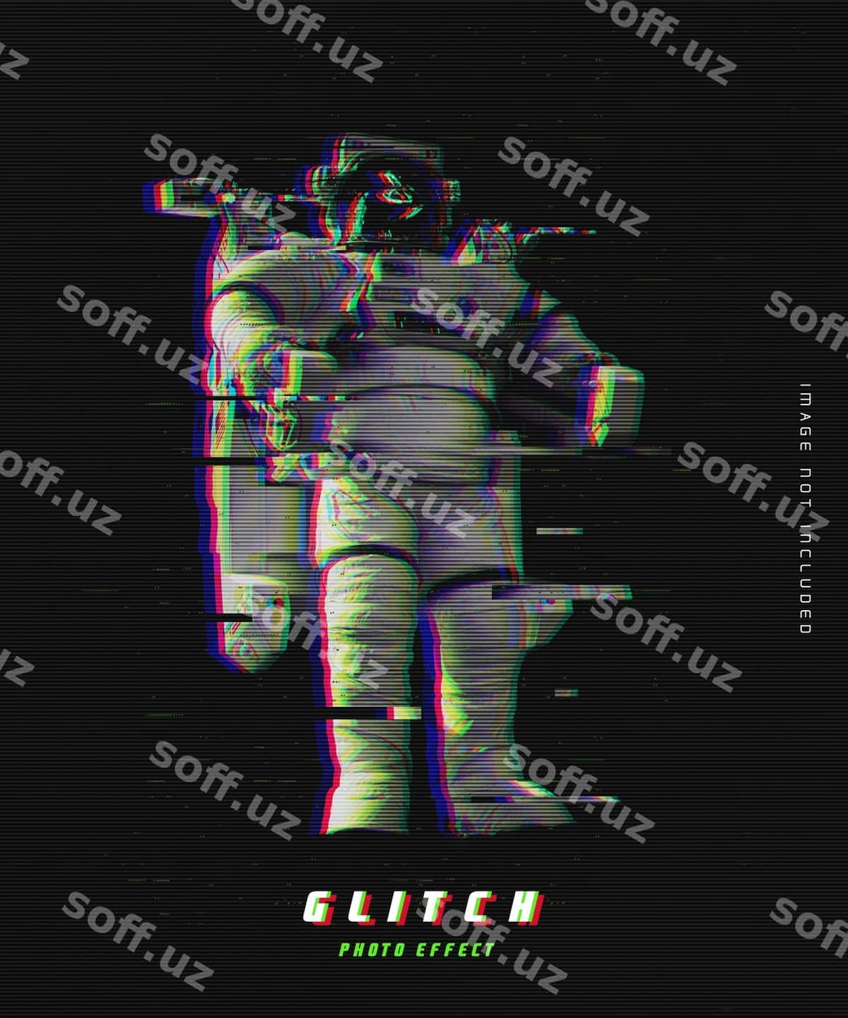 Glitch fotoeffekt shabloni | Glitch photo effect template 1