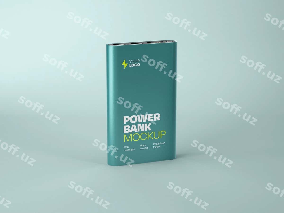 Glossy power bank mockup | Glossy power bank mockup 1