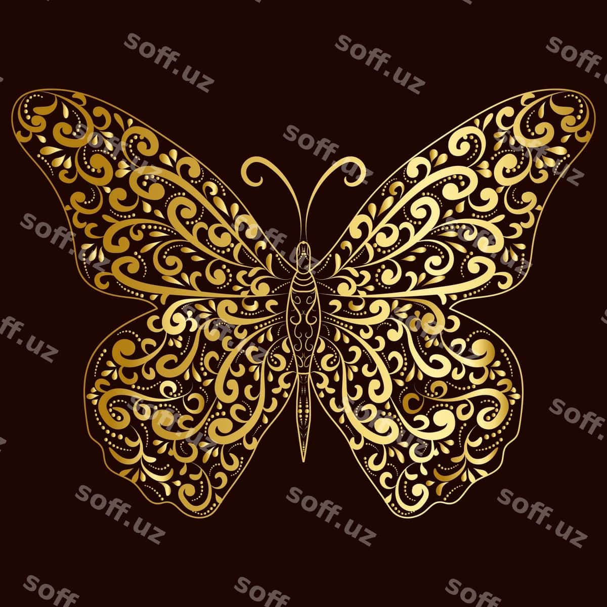 Oltin chimildik san'at dizayni | Gold butterfly art design 1