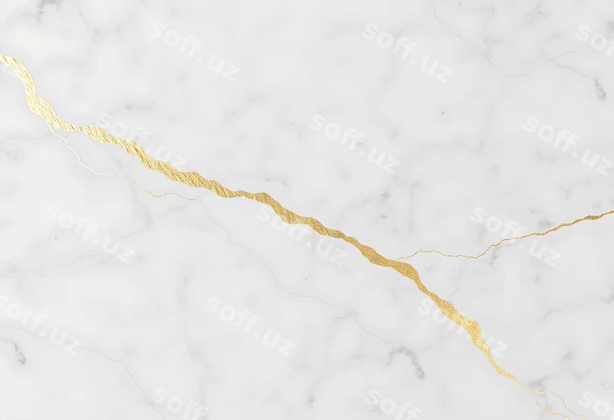Oltin chiziq marmur stol usti | Gold line marble counter top 1