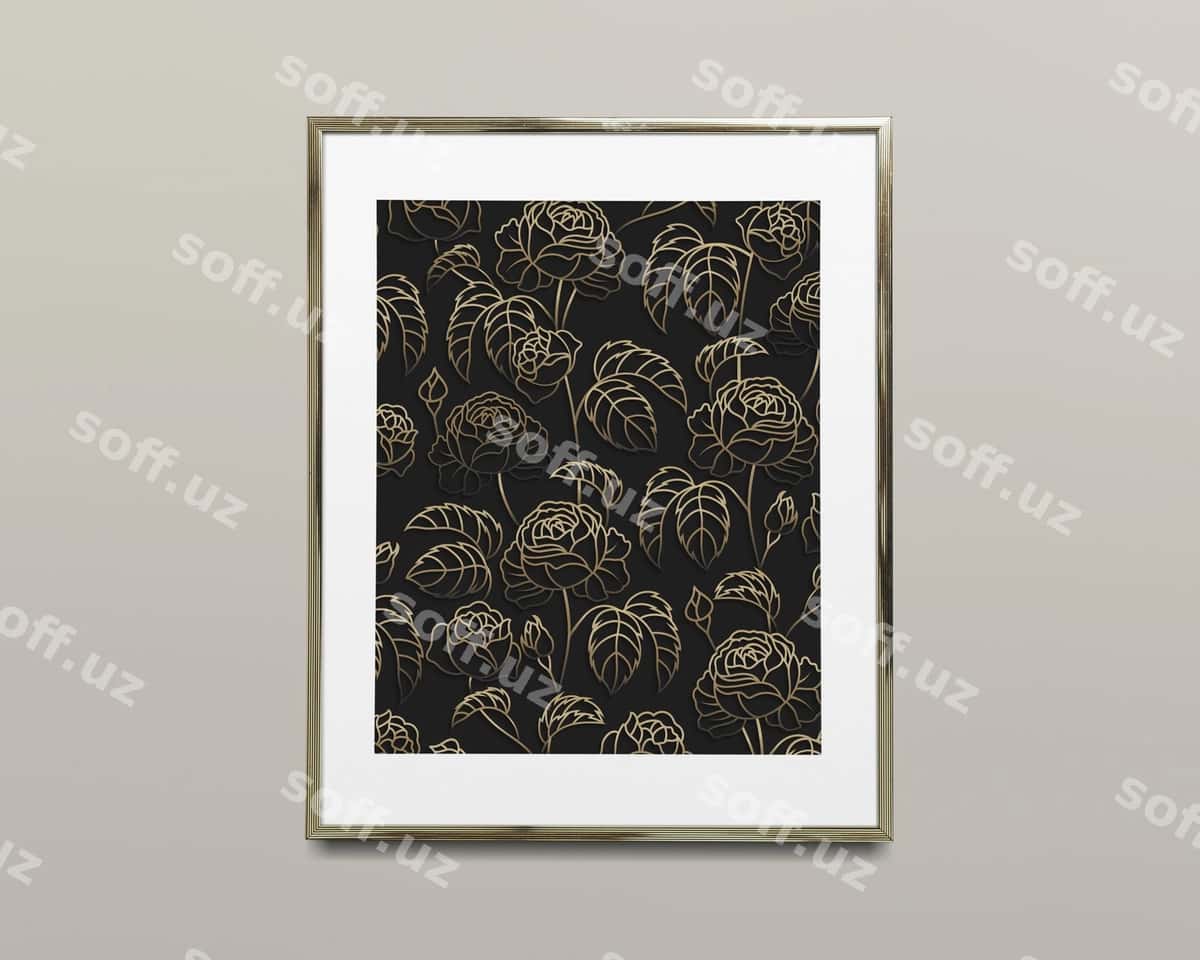 Oltin rasm ramkasi namuna illustratsiyasi | Gold picture frame mockup illustration 1