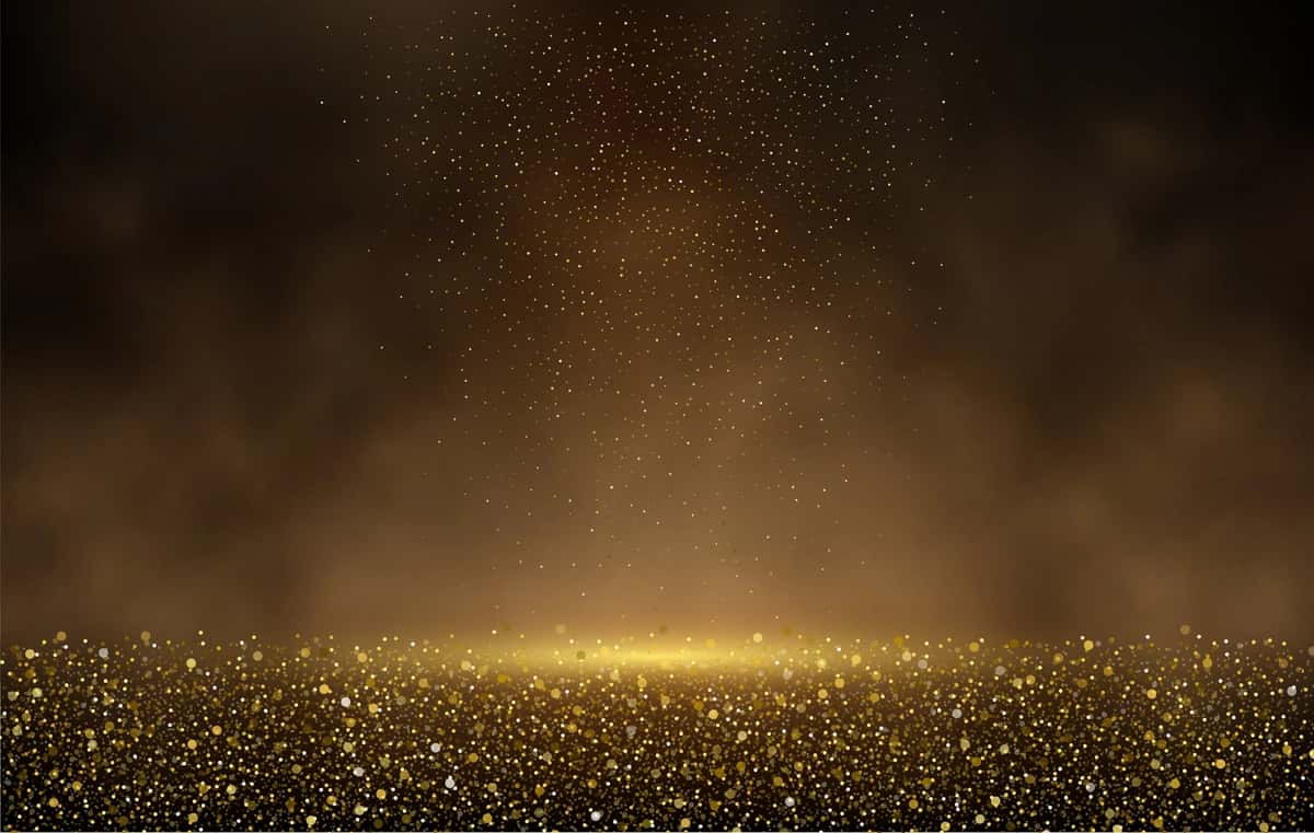 Sehrli chang bilan mavhum fon oltin porlashi | Abstract background golden glow with magical dust 1
