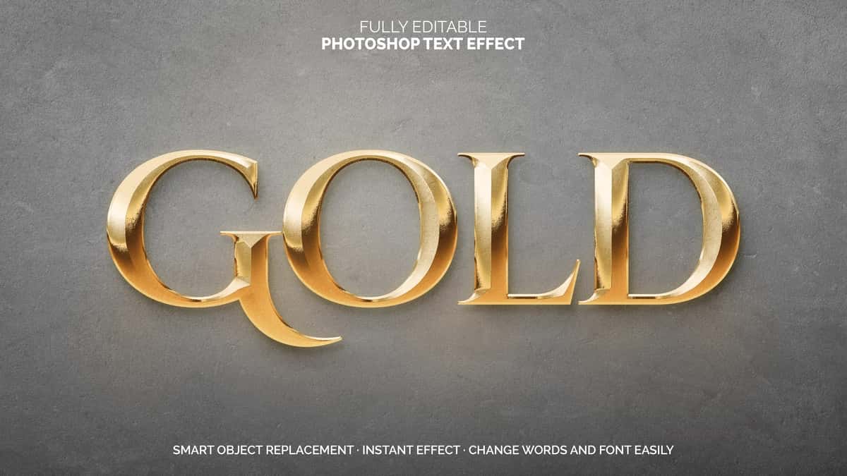 Oltin matn effekti | Gold text effect 1