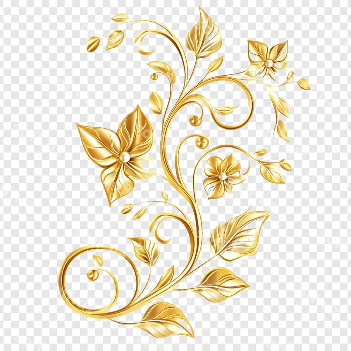 Oltin gul dizayni | Golden floral design 1