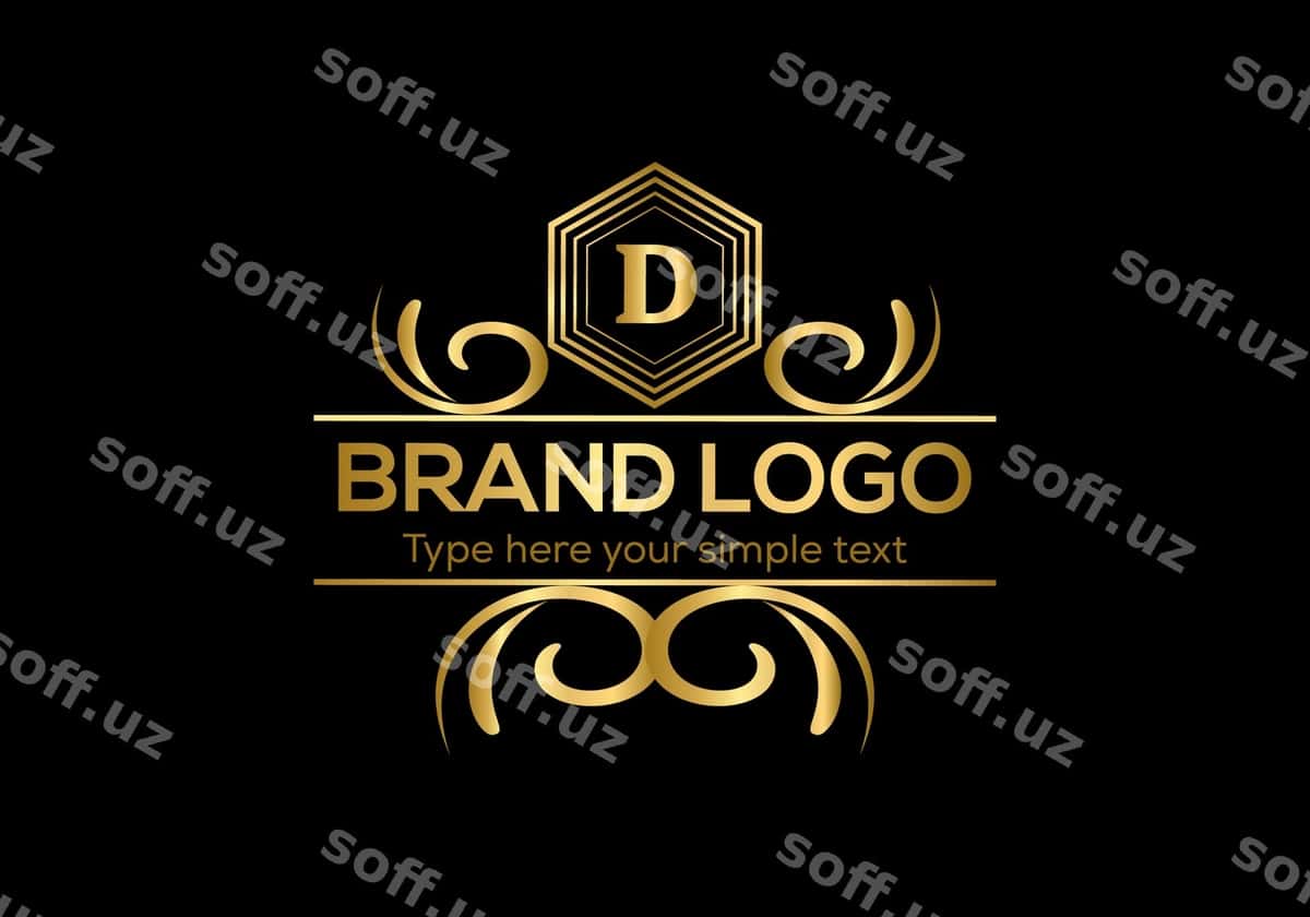 Oltin logotip qora fon | Golden logo black background 1