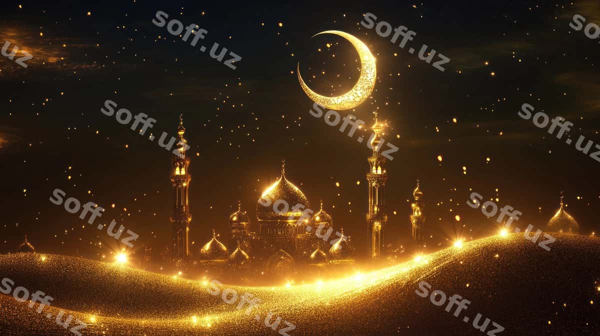 Oltin masjid hilol | Golden mosque crescent moon 1