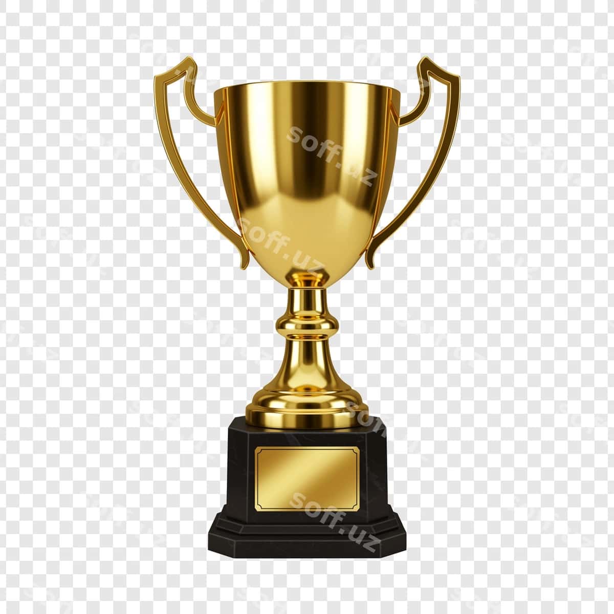 Oltin kubok shaffof fon | Golden trophy transparent background 1