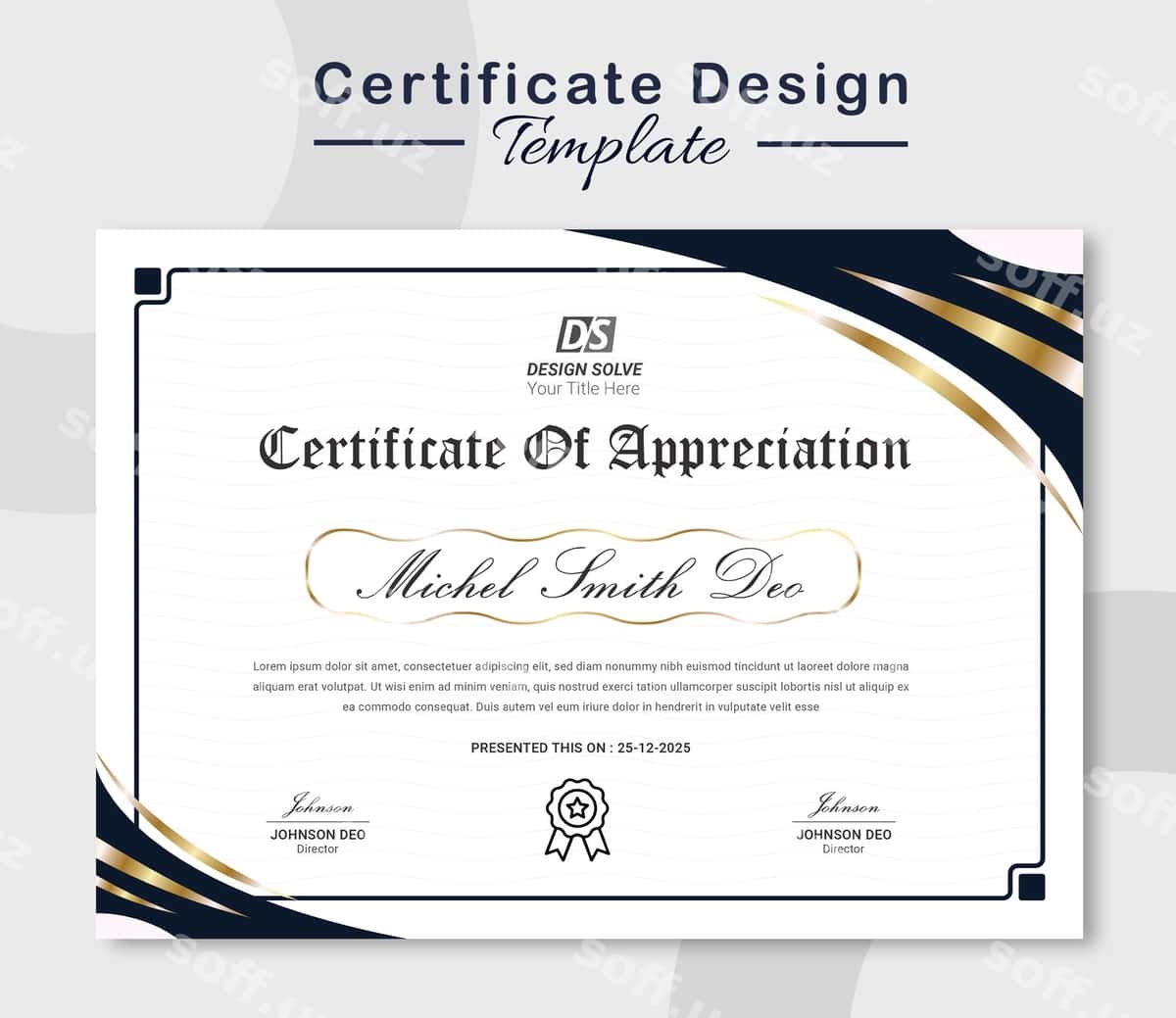Gradient oltin hashamatli sertifikat | Gradient golden luxury certificate 1