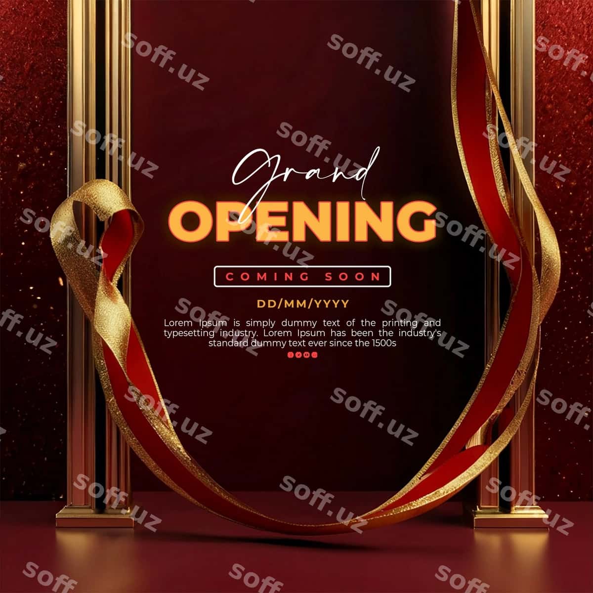 Katta ochiqish taklifnoma shablon dizayni | Grand opening invitation template design 1