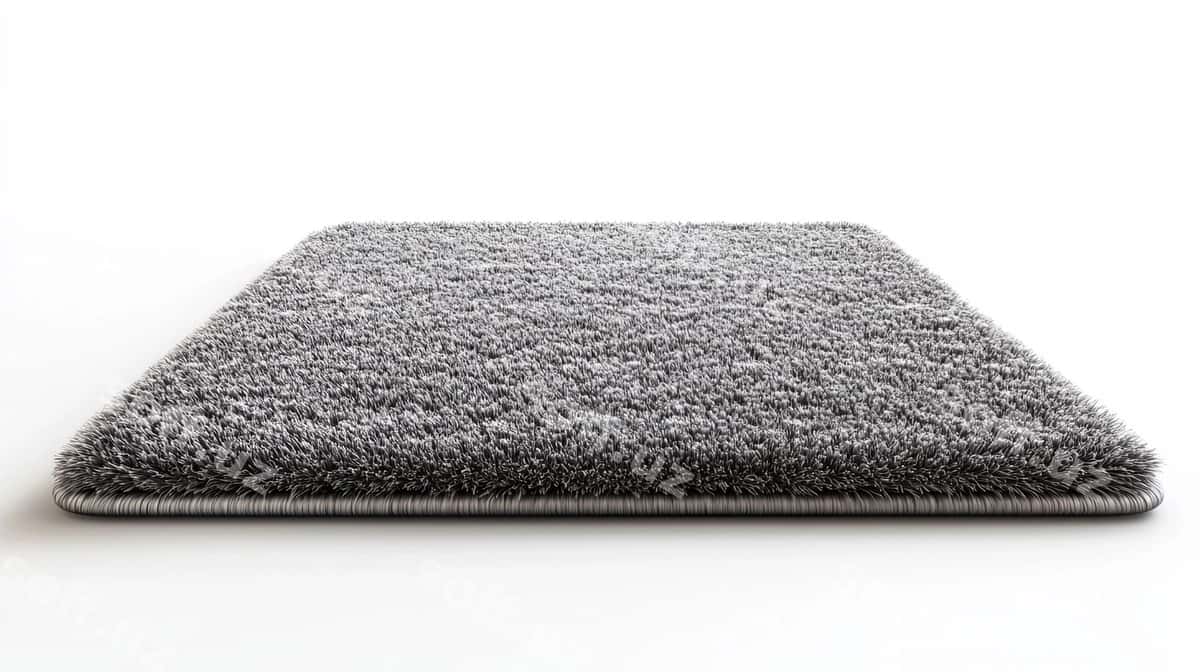 Kulrang shag gʻalaba oq fonda ajraltirilgan | Gray shag rug isolated white background 1