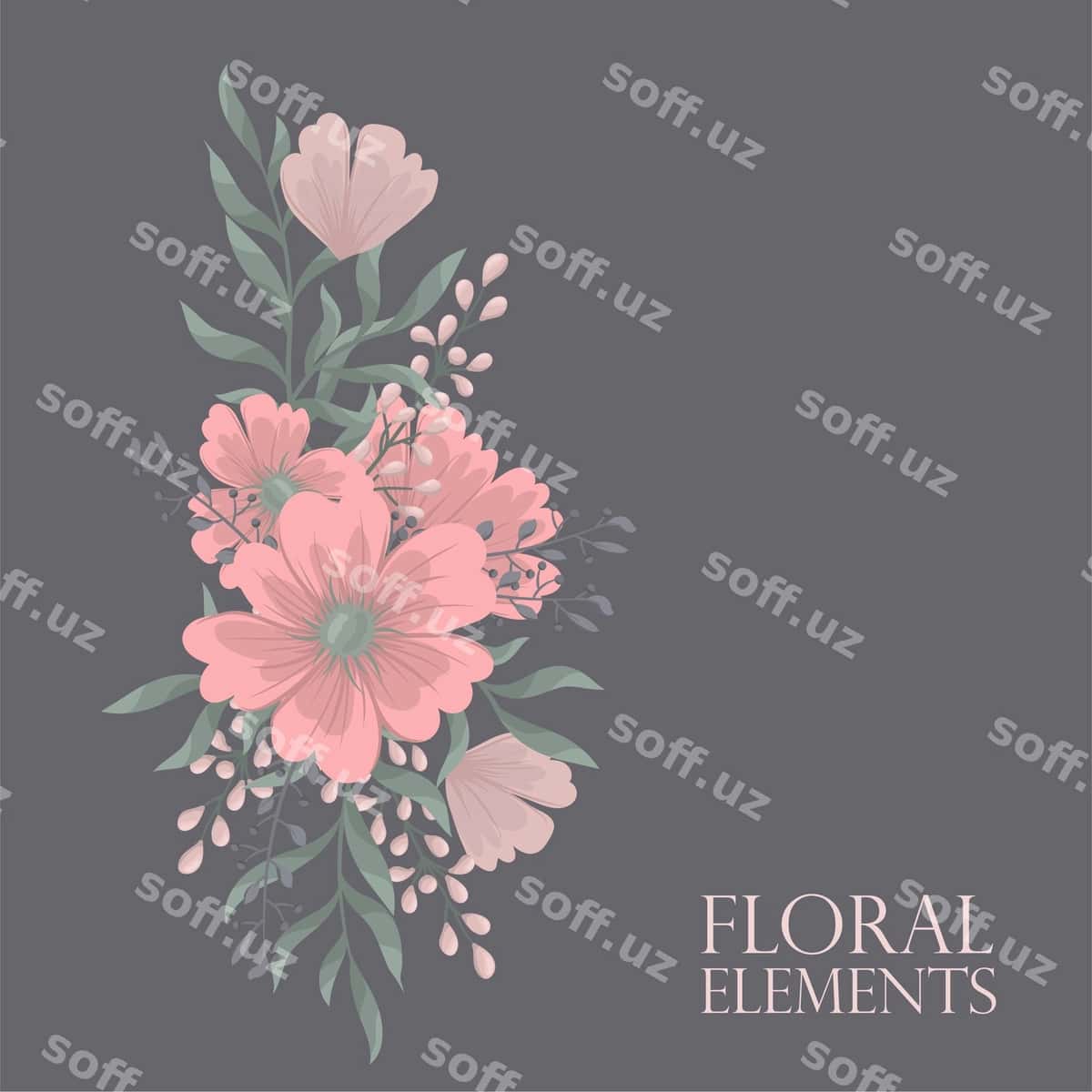 Gullar bilan tabrik kartasi | Greeting card with flowers 1