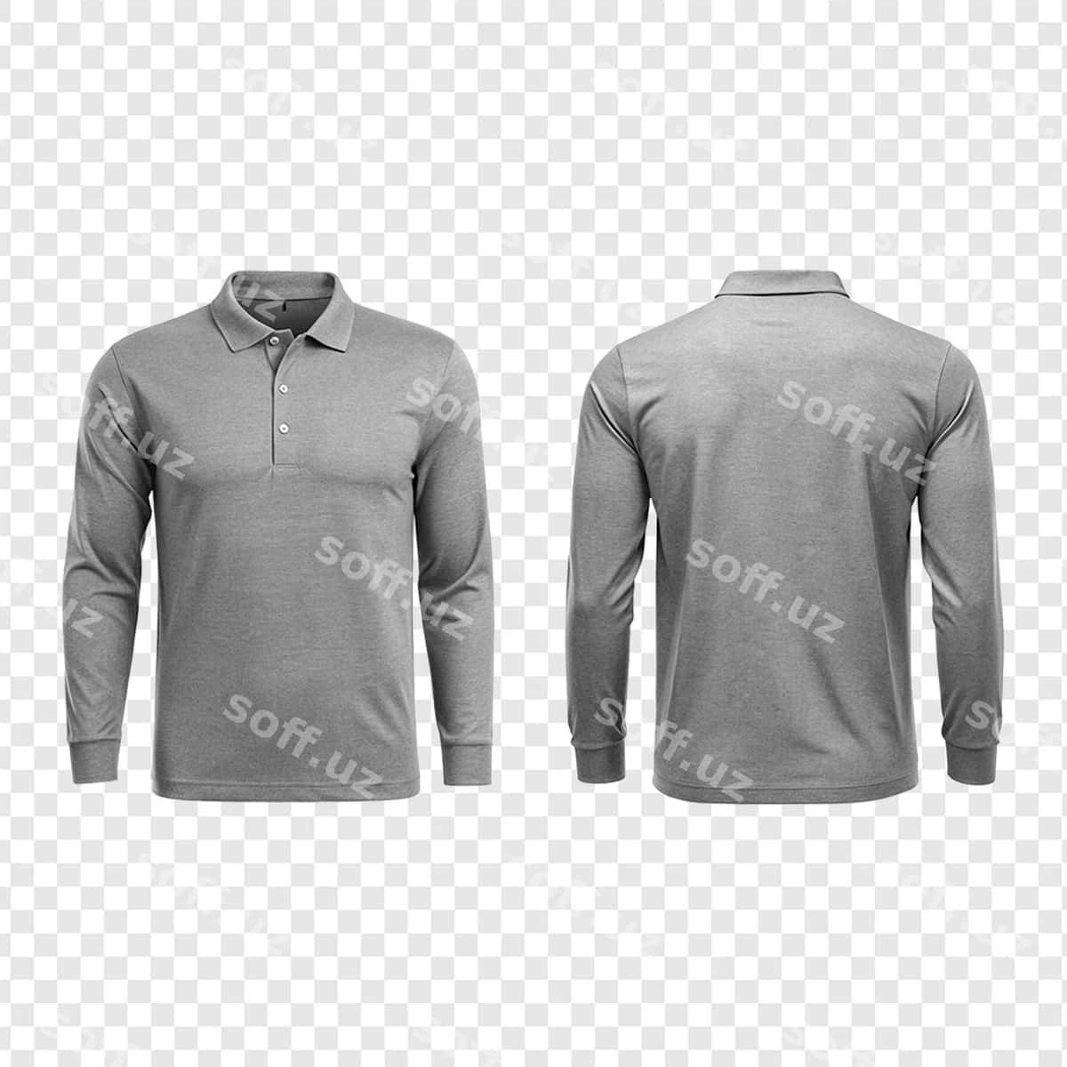 Kulrang uzun yengli polo ko'ylak | Grey long sleeve polo shirt 1