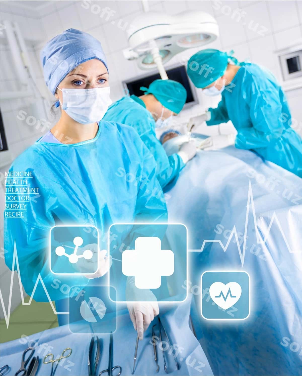 Zamonaviy jarrohlik amaliyoti bilan shug'ullanadigan guruh shifokorlari | Group doctors working modern surgery 1