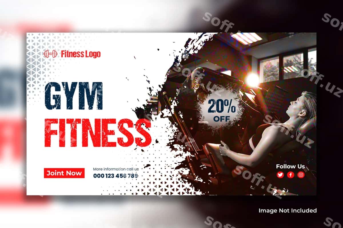 Sport zali fitness youtube eskiz dizayni | Gym fitness youtube thumbnail design 1