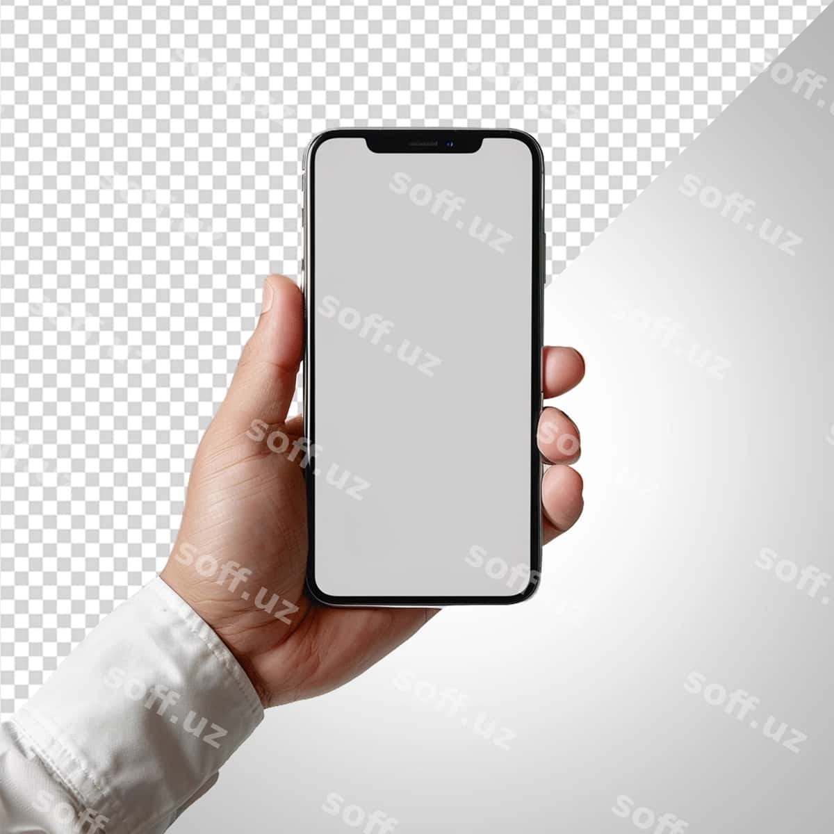Qo'l telefon ekranini tutgan png | Hand holding phone screen png 1