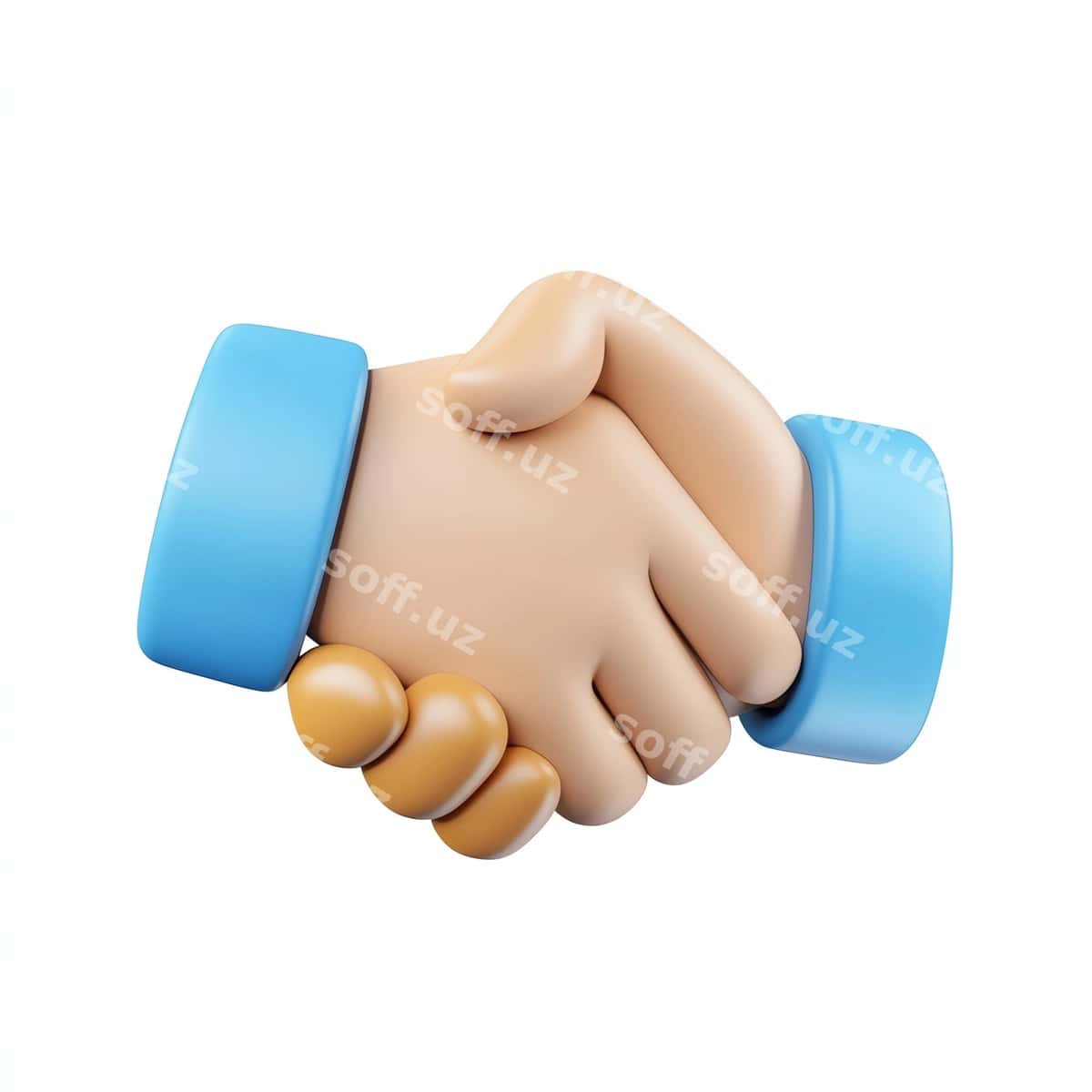 Qo'l boshlash 3D ajraltirilgan oq fonda | Handshake 3d isolated white background 1