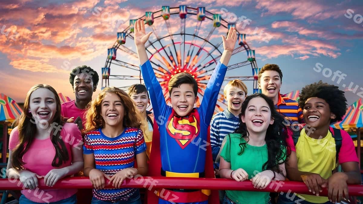 Baxtli yosh do'stlar ko'ngal o'yinlari parki | Happy young friends amusement park 1