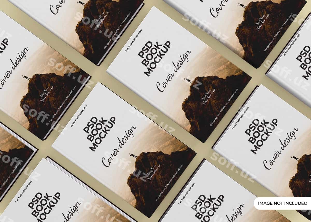 Qattiq rulonli kitob ajraltirilgan namuna dizayni | Hardcover book mockup design isolated 1