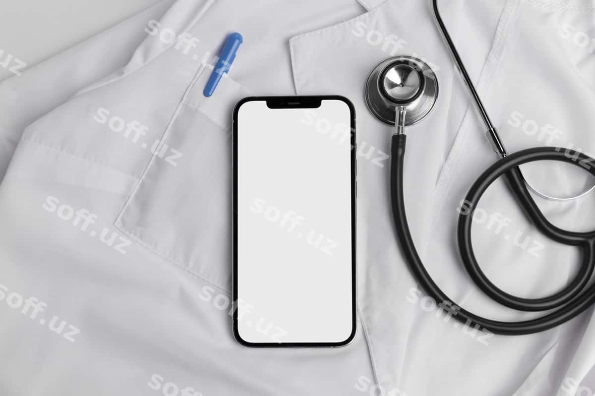 Sog'liqni saqlash ilovasi telefon ekrani maketi | Health app phone screen mockup 1