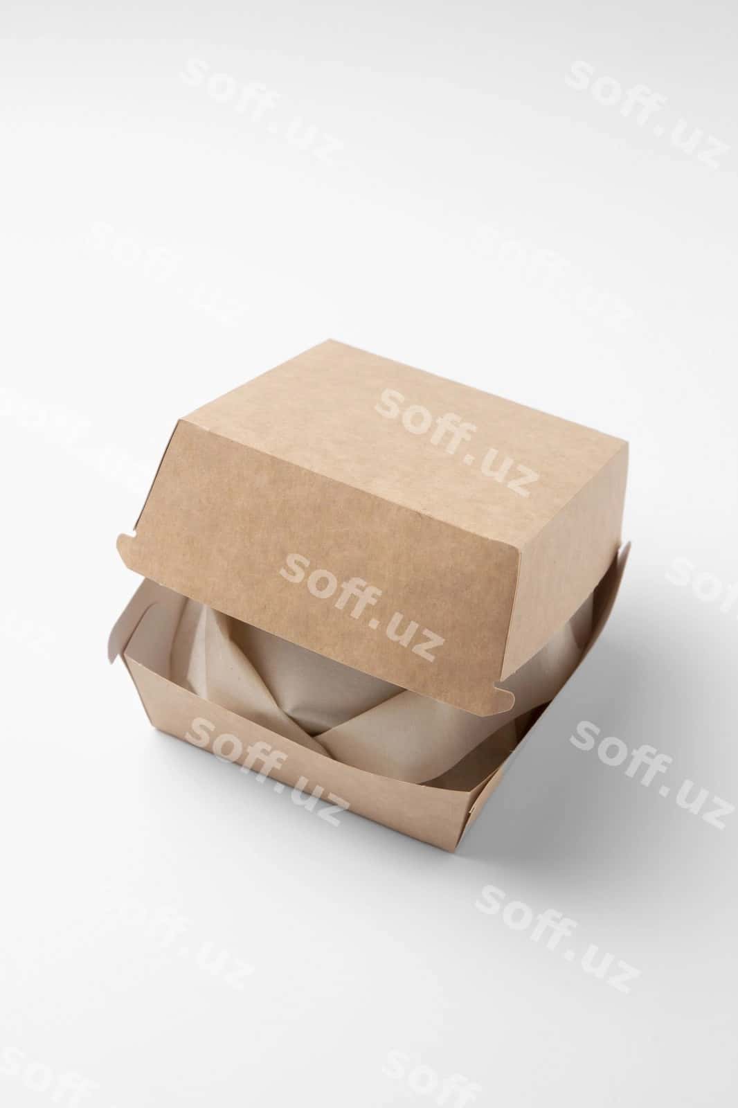 Yuqori burchak burger qutisi namunasi | High angle burger box mockup 1