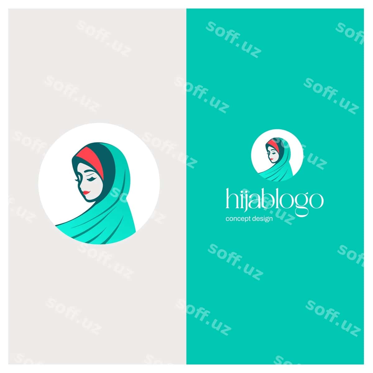 Hijab logotipi shabloni dizayni | Hijab logo template design 1