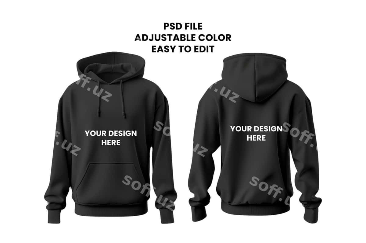 Kapşonli ko'ylakning maketi | Hoodie mockup 1
