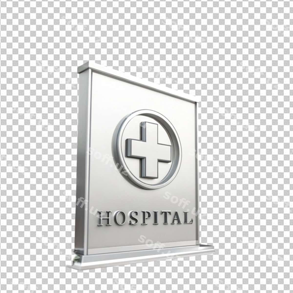 Shifoxona ikonka ajraltirilgan 3D render | Hospital icon isolated 3d render 1