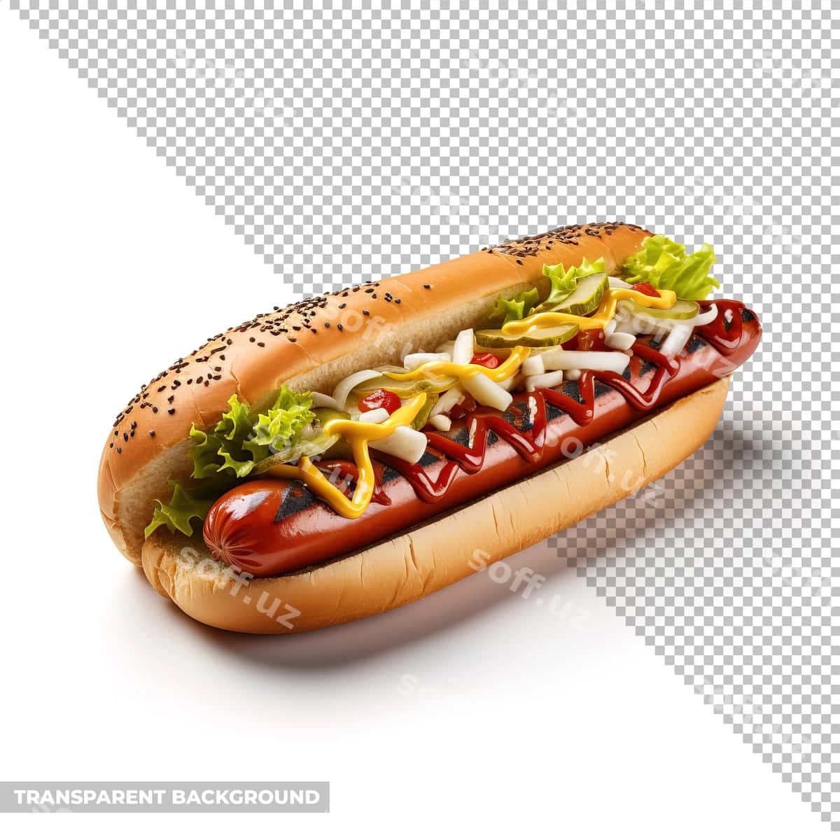 Xot-dog fonsiz izolyatsiya qilingan | Hot dog isolated without background 1