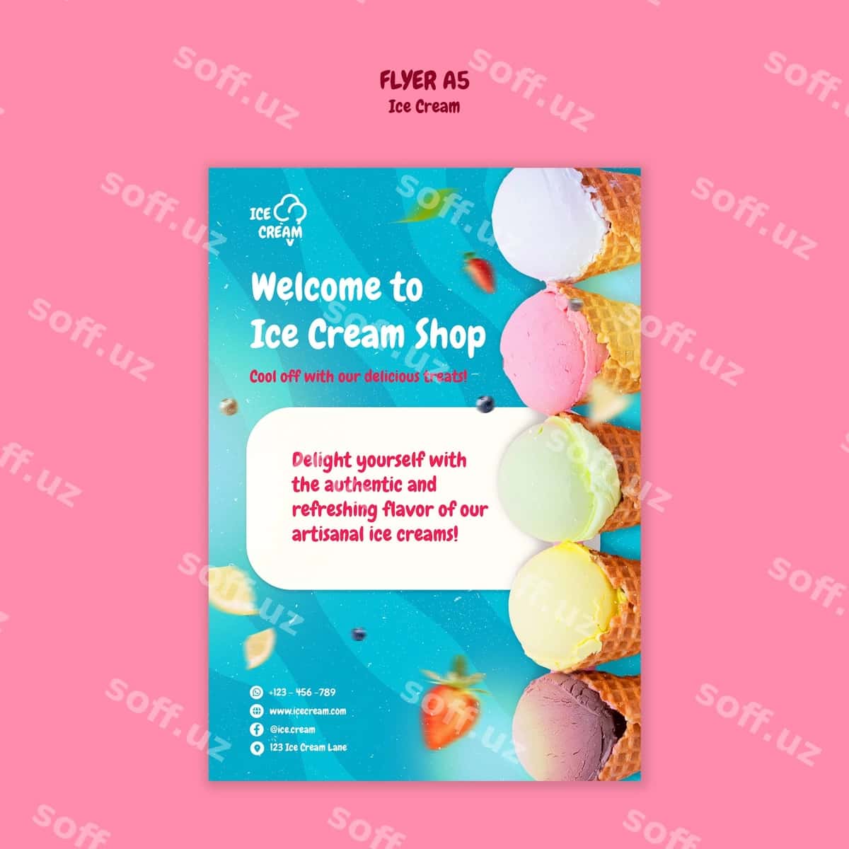 Muzqaymoq shablon dizayni | Ice cream template design 1