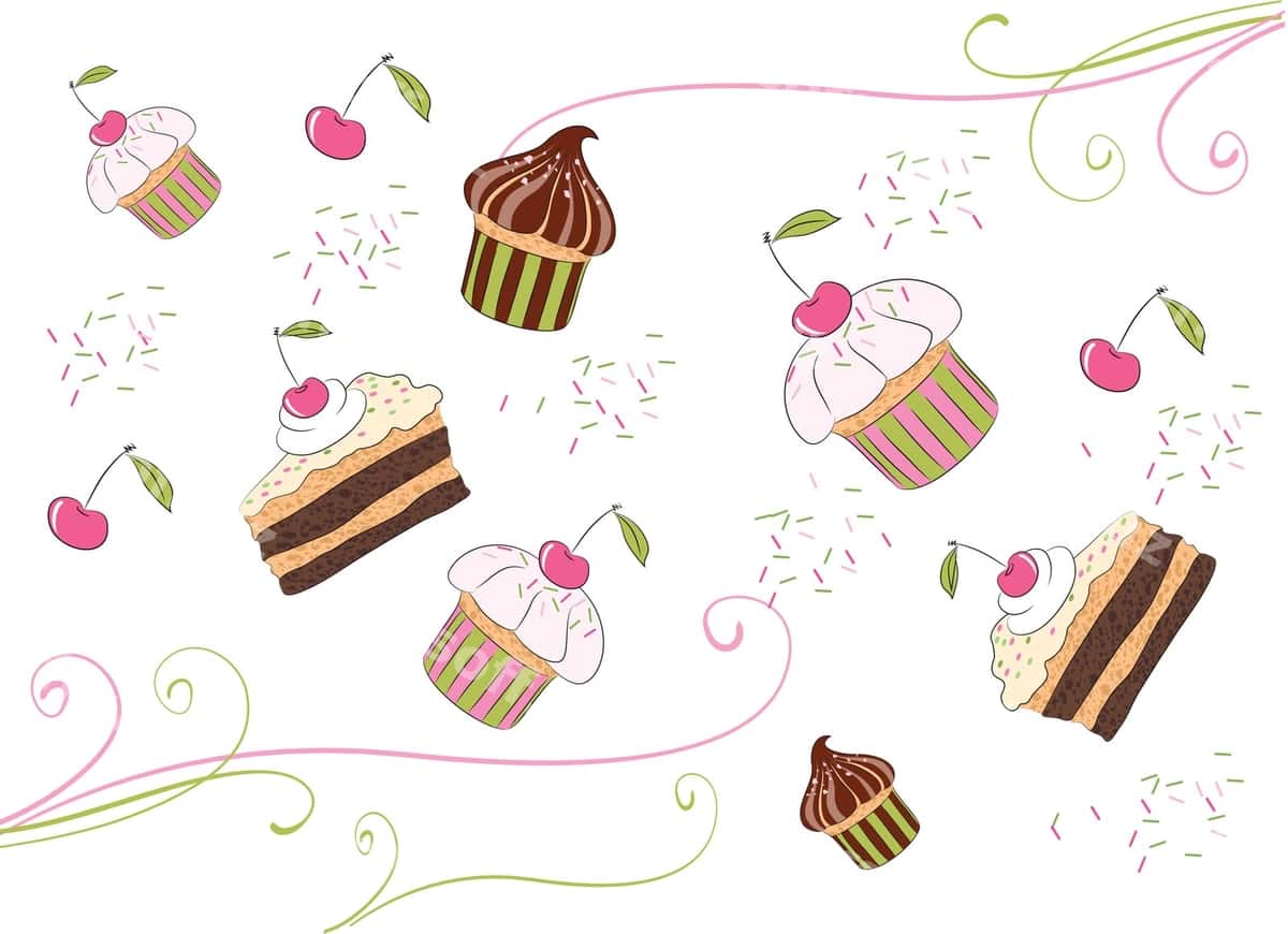 Illustratsiyalar shokoladli tortlar bilan cherri | Illustrations chocolate cakes with cherry 1