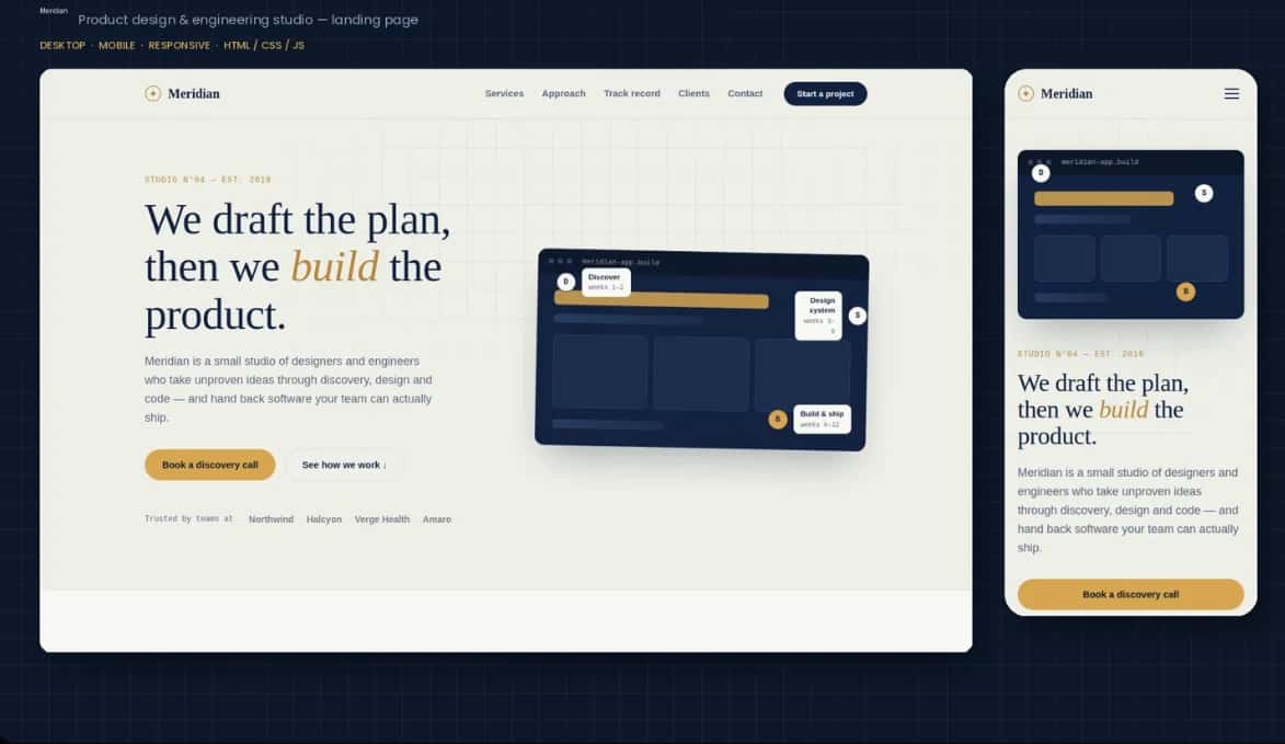 Modern Business Landing Page – HTML & CSS 2