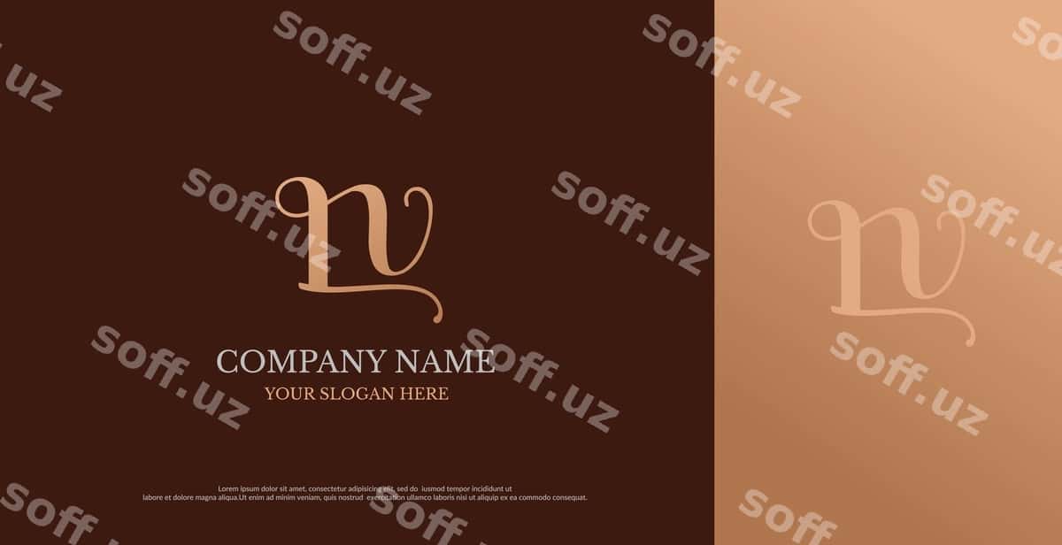 Dastlabki lv logotipi dizayni vektori | Initial lv logo design vector 1