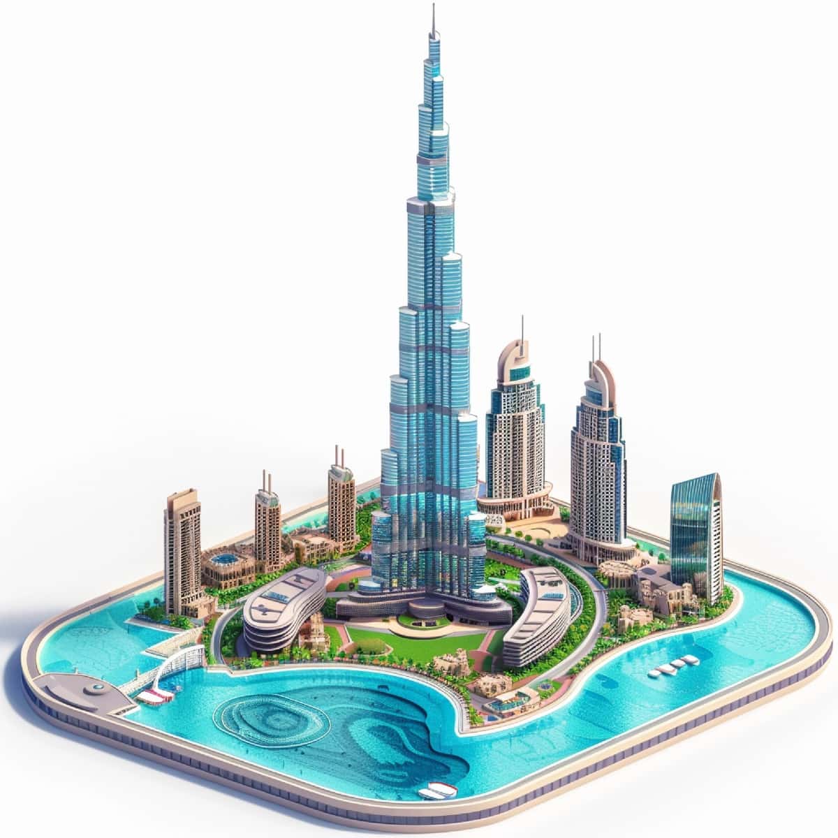 Izometrik burj xalifa 3d muassasasi | Isometric burj khalifa 3d establishment 1