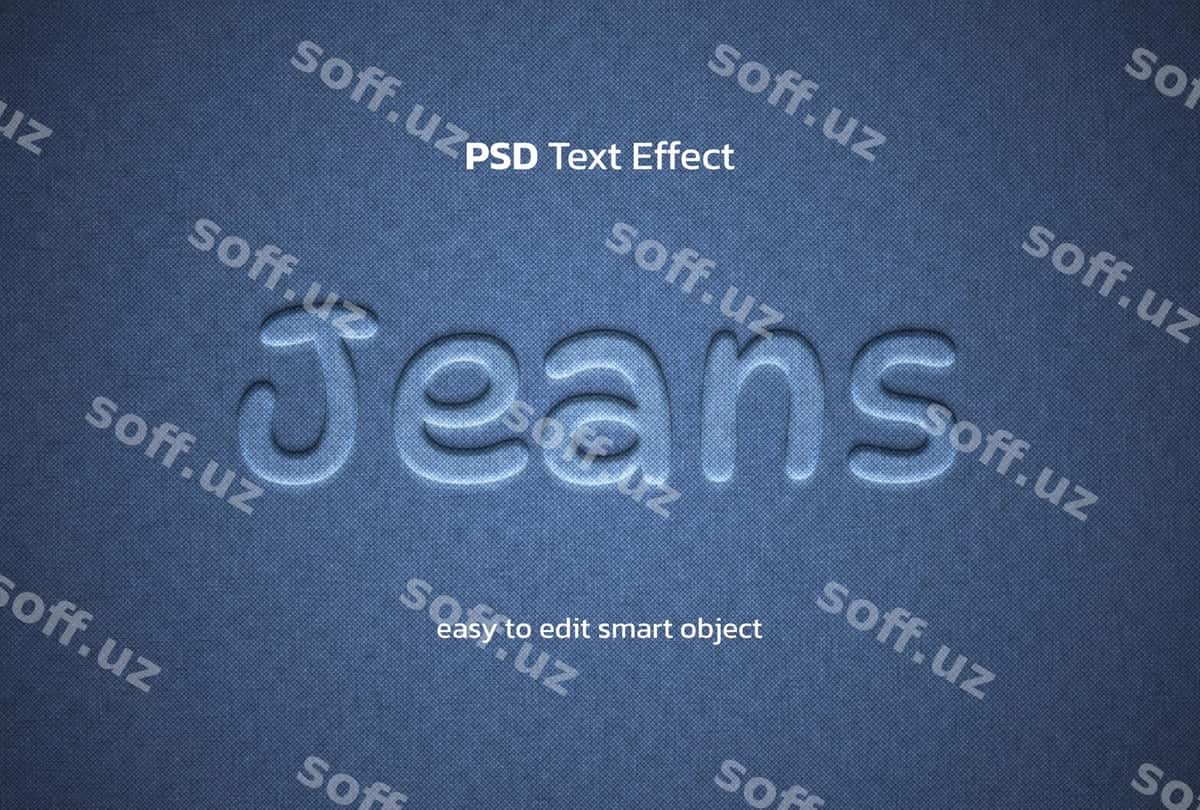 Jeans matn uslubi effekti | Jeans text style effect 1