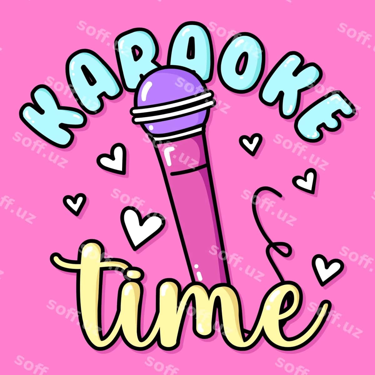 Karaoke vaqti matni mikrofon bilan | Karaoke time text with microphone 1