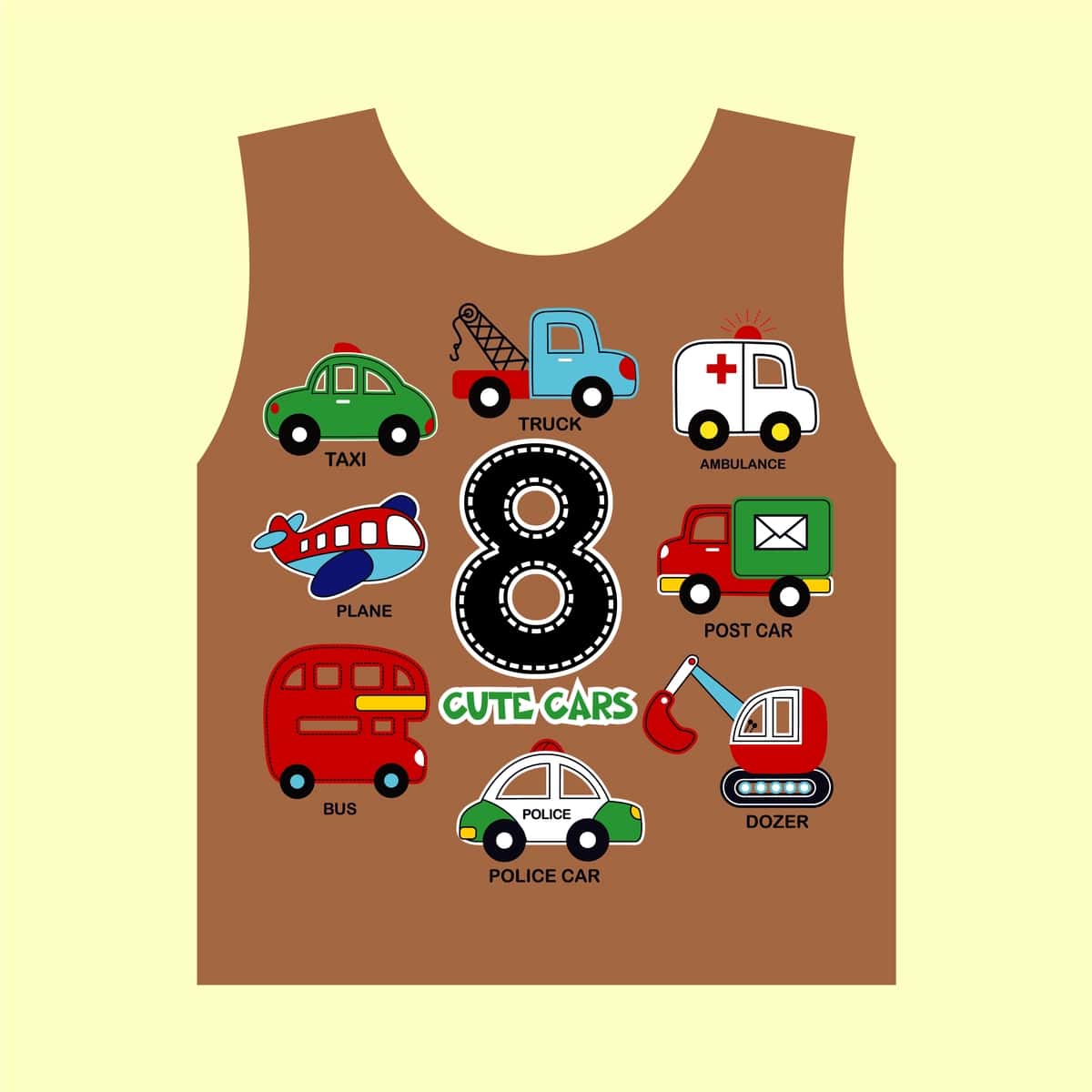 Kichkina yoqimli avtomobillar to'plami multfilm vektor illyustratsiyasini loyihalashtirdi | Collection small cute cars design cartoon vector illustration 1