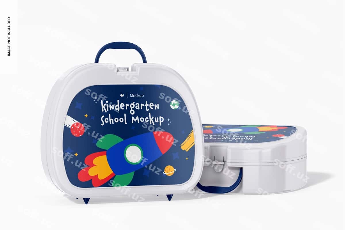 Bolalar tushlik sumkalarining maketi tushib ketdi | Kids lunchbags mockup standing dropped 1