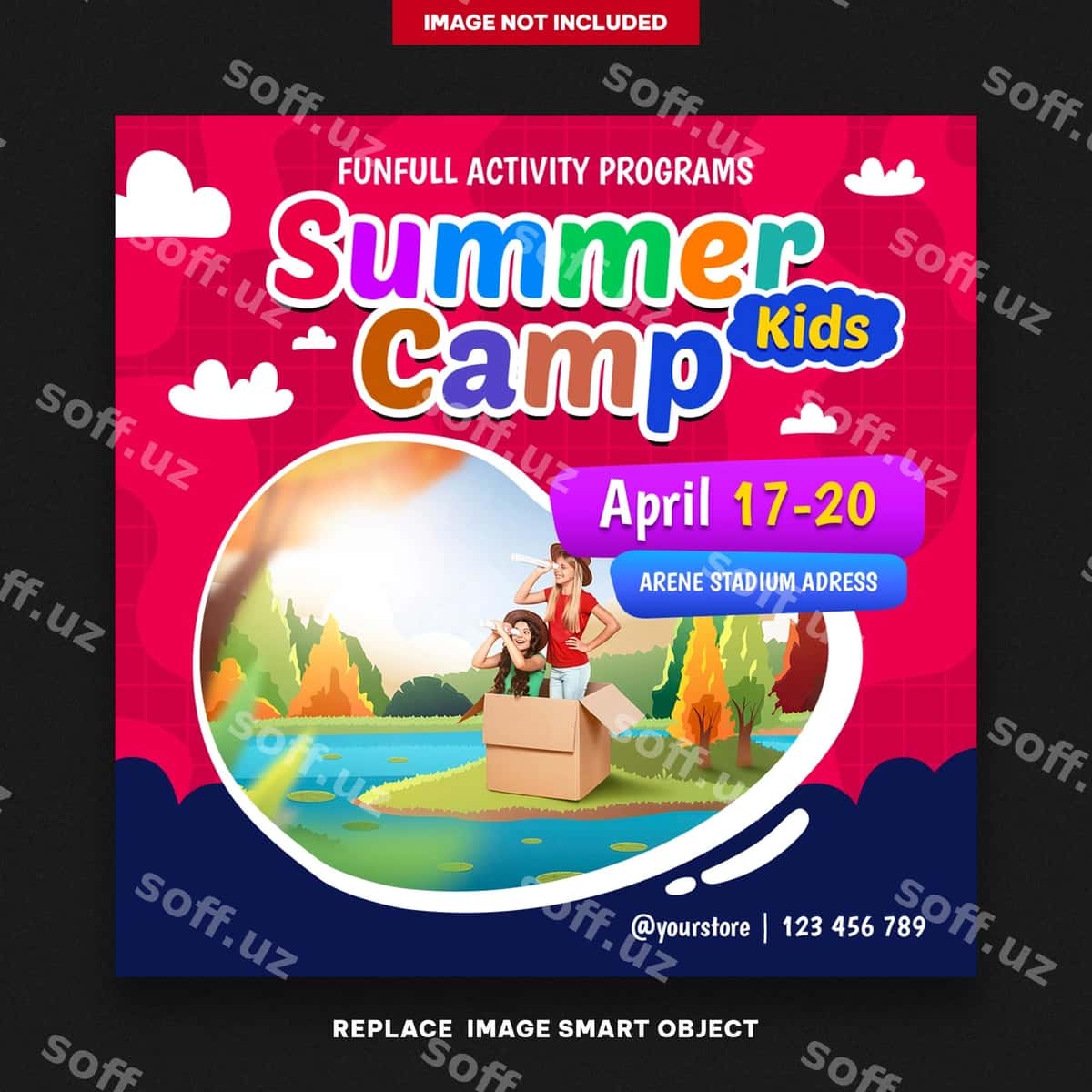 Bolalar yozgi kempingi banerlar posti | Kids summer camp banners post 1