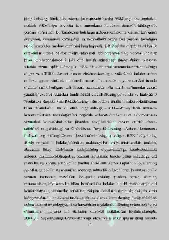 Respublika bolalar kutuxonasi xizmat  ko`rsatish  bo`limi 5