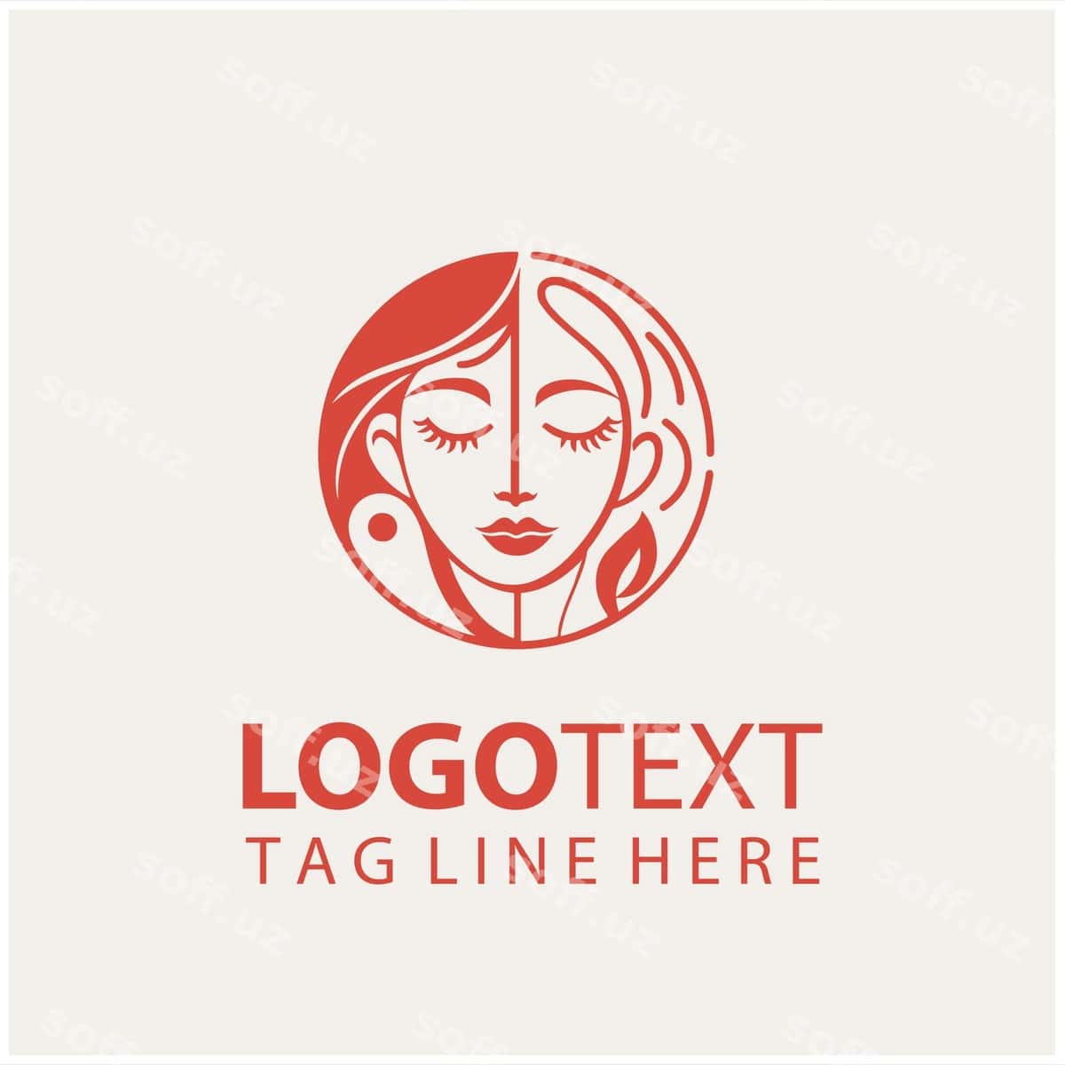 Ayol yuzi logotip vektor illustratsiyalari | Lady face logo vector illustrations 1