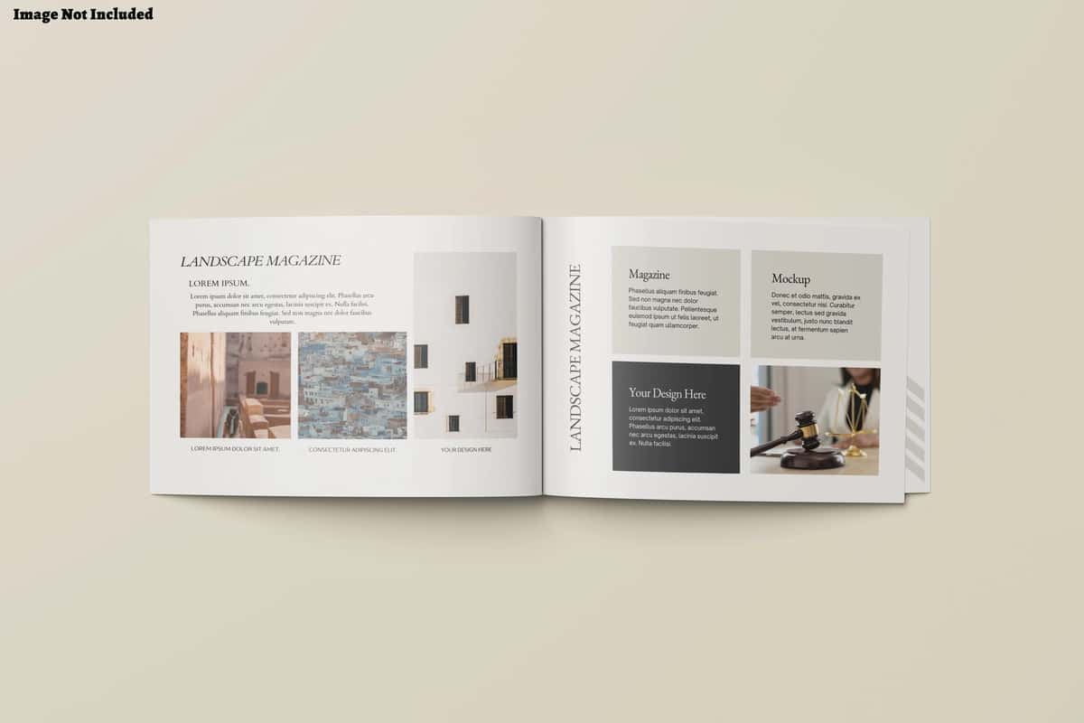A4 landshaft jurnali maketi | A4 landscape magazine mockup 1