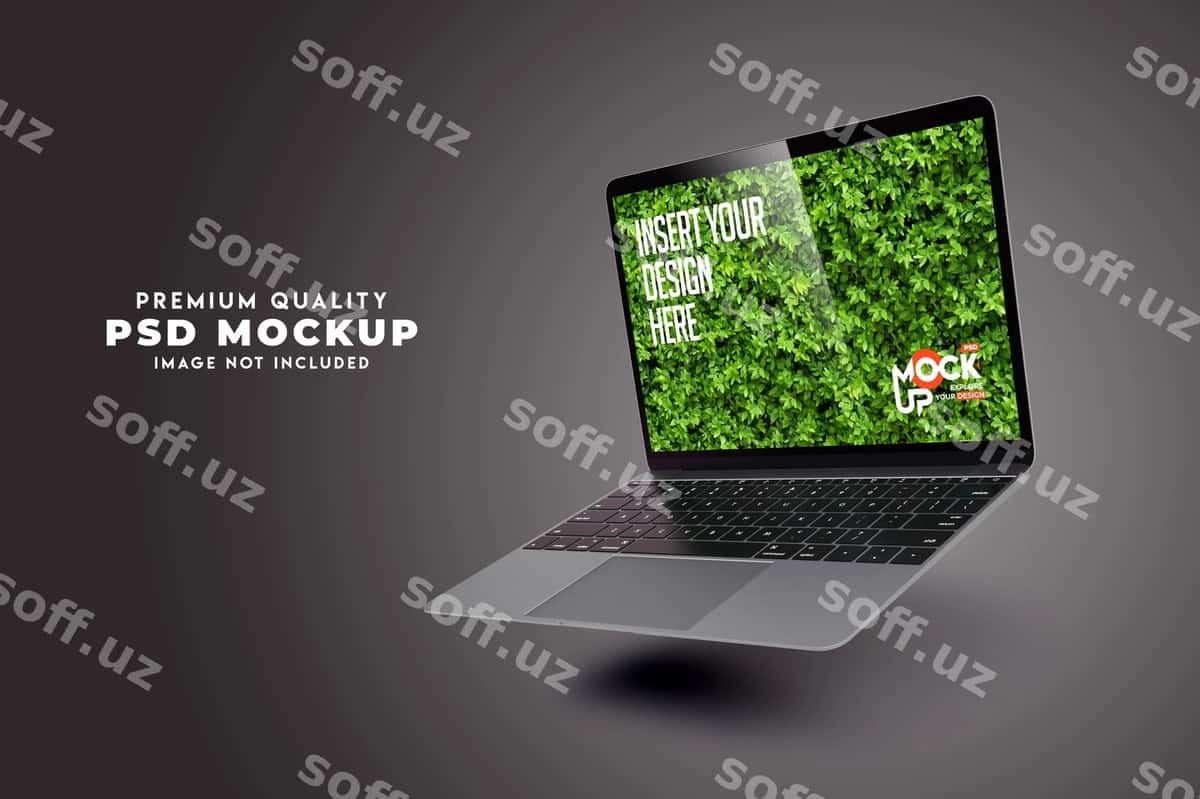 Noutbuk namuna dizayni premium PSD | Laptop mockup design premium psd 1