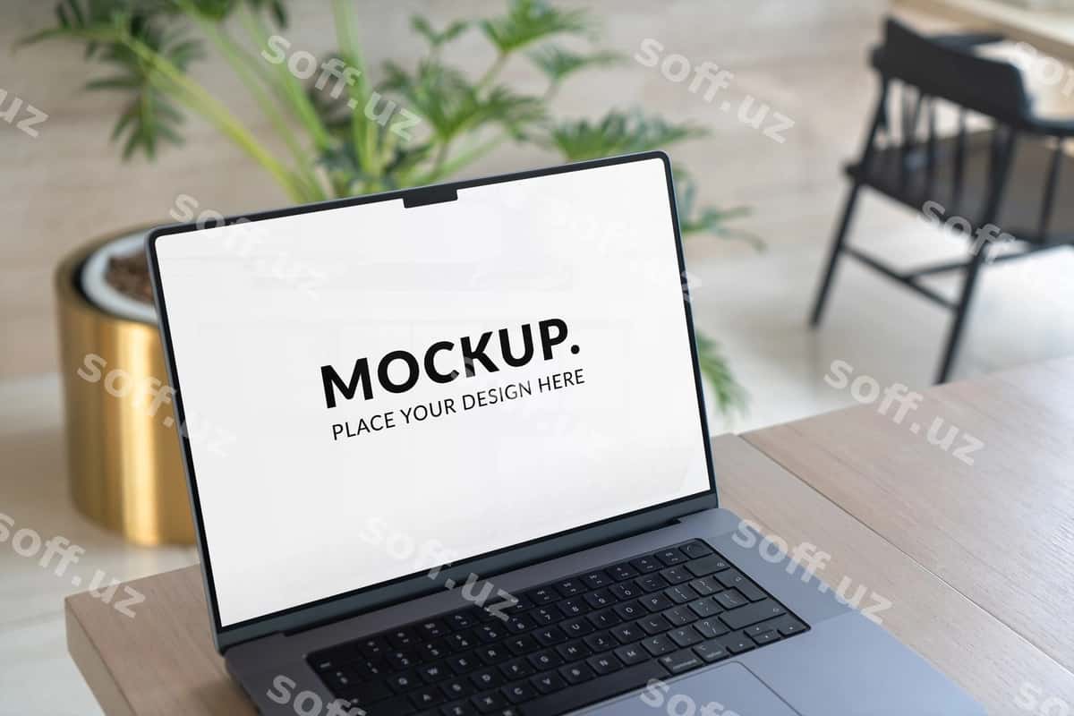 Noutbuk ekrani maket bilan | Laptop screen with mockup 1