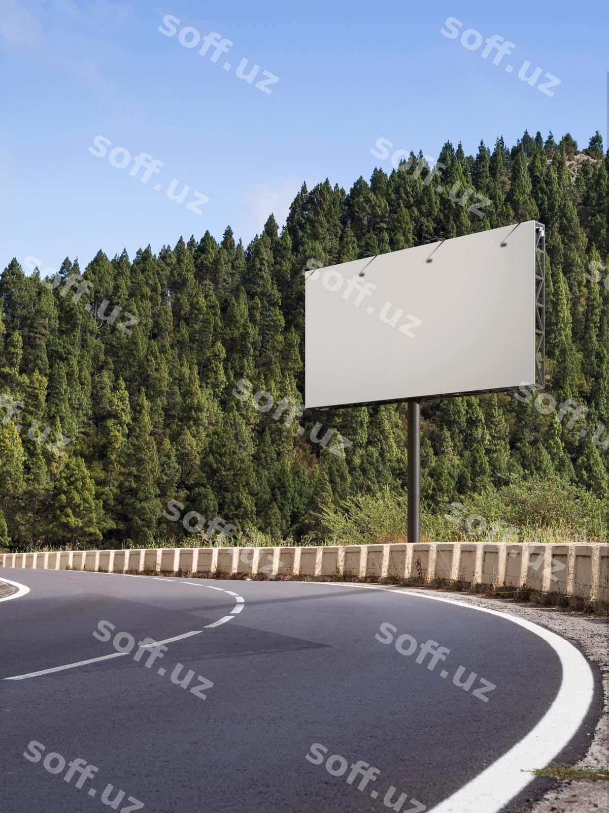 Katta reklama doskasi namunasi yo'li | Large billboard mockup road 1