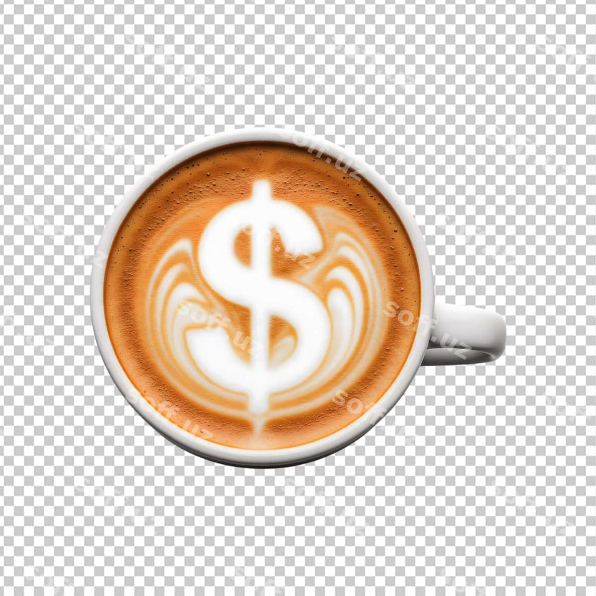 Dollar belgisi bilan latte | Latte with dollar sign 1