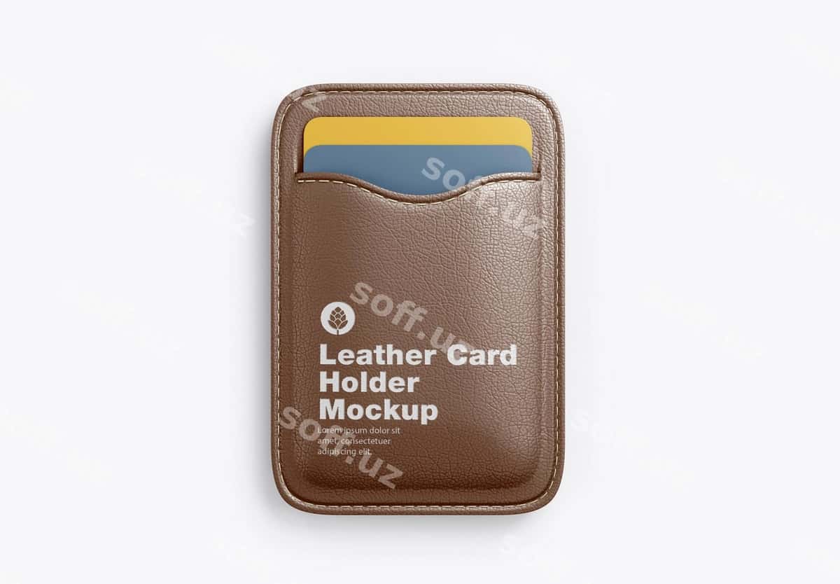 Choy karta hamda mockup | Leather card holder mockup 1